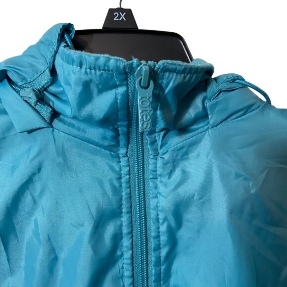 NEW TOTE Women Jacket Full Zip Rain Windbreaker Removable Hood Size Large Pocket - Picture 5 of 15